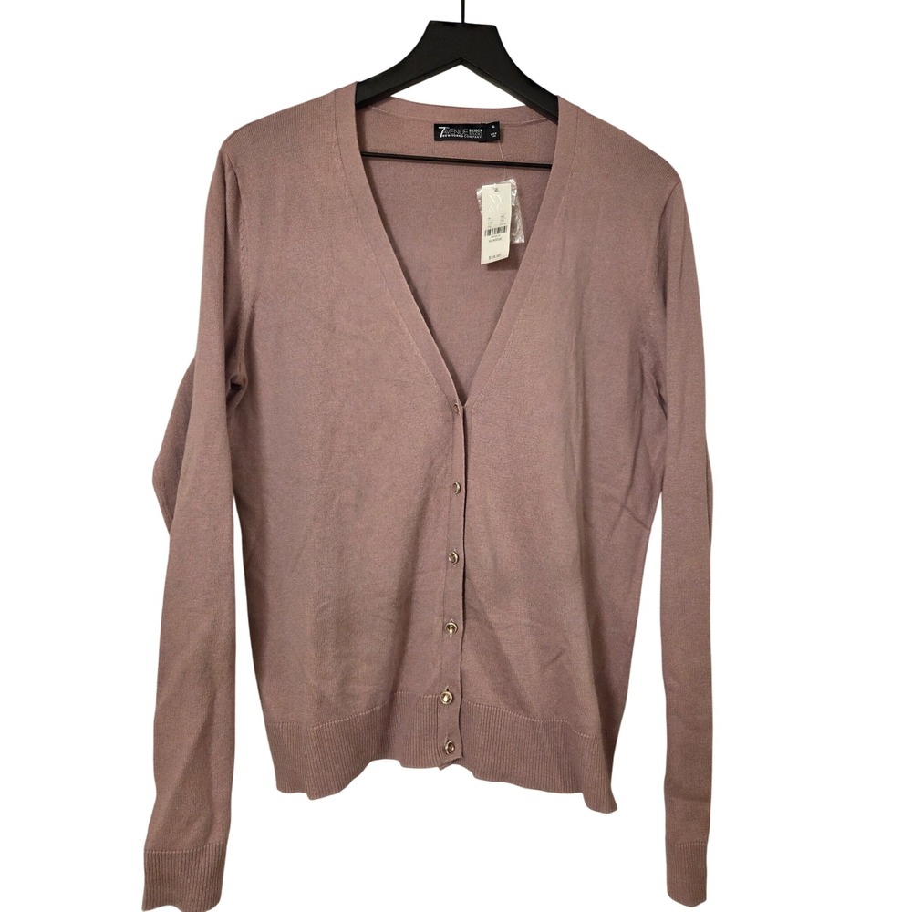 NWT NY & Company 7th Avenue Design Studio XL Blush Pink Button‎ Front Cardigan